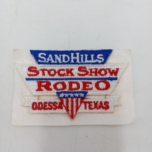 Sandhills Rodeo Embroidered Patch Hat Shirt Odessa TX Texas Cowboy Red White - Picture 5 of 5